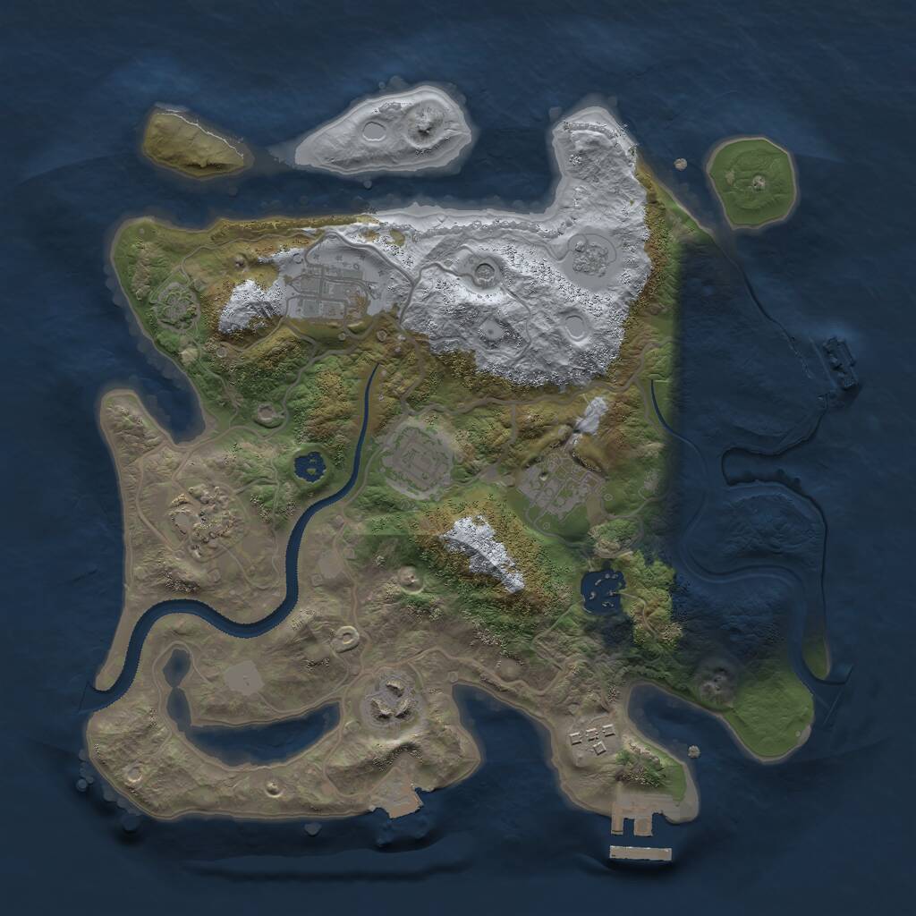 Rust Map: Procedural Map, Size: 3000, Seed: 51479623, 13 Monuments