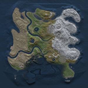 Thumbnail Rust Map: Procedural Map, Size: 3000, Seed: 1283344963, 12 Monuments