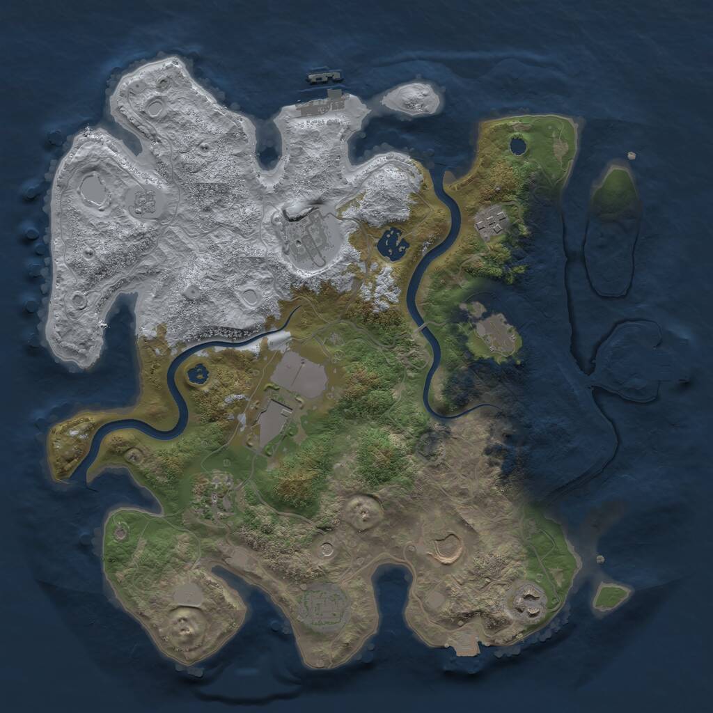 Rust Map: Procedural Map, Size: 3500, Seed: 1399487135, 15 Monuments