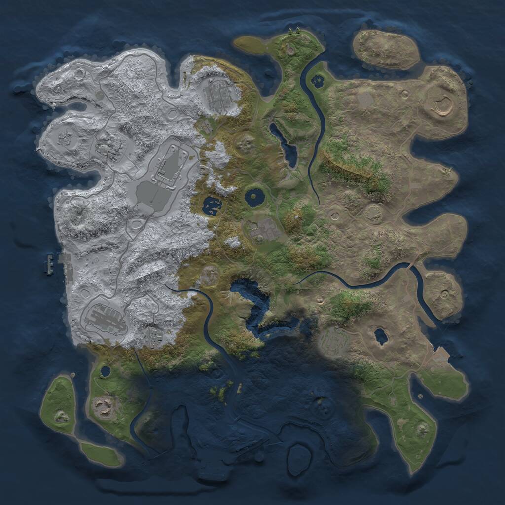 Rust Map: Procedural Map, Size: 4000, Seed: 141624302, 16 Monuments