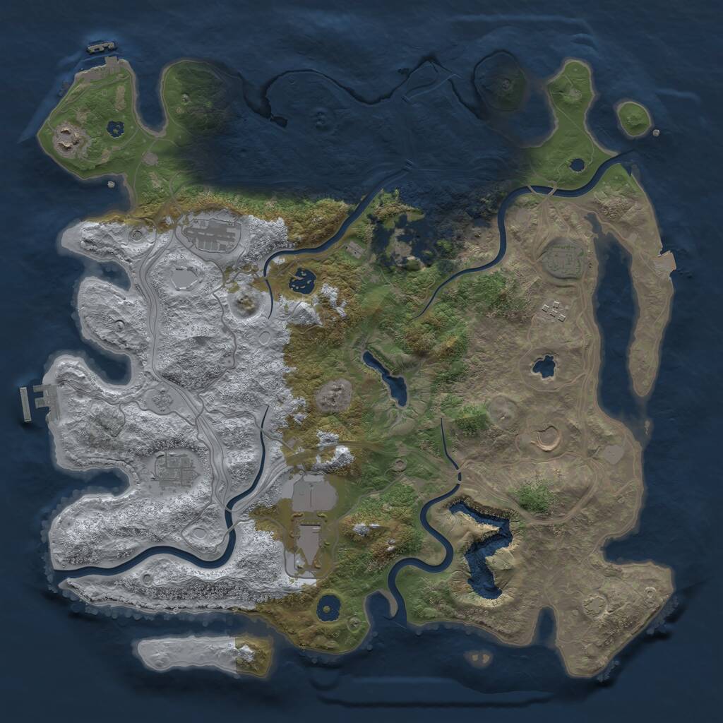Rust Map: Procedural Map, Size: 4250, Seed: 221554551, 15 Monuments