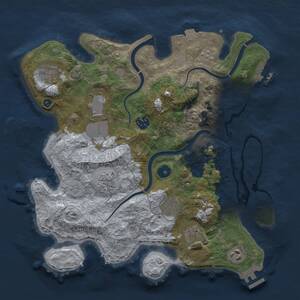 Thumbnail Rust Map: Procedural Map, Size: 3500, Seed: 1705788372, 14 Monuments