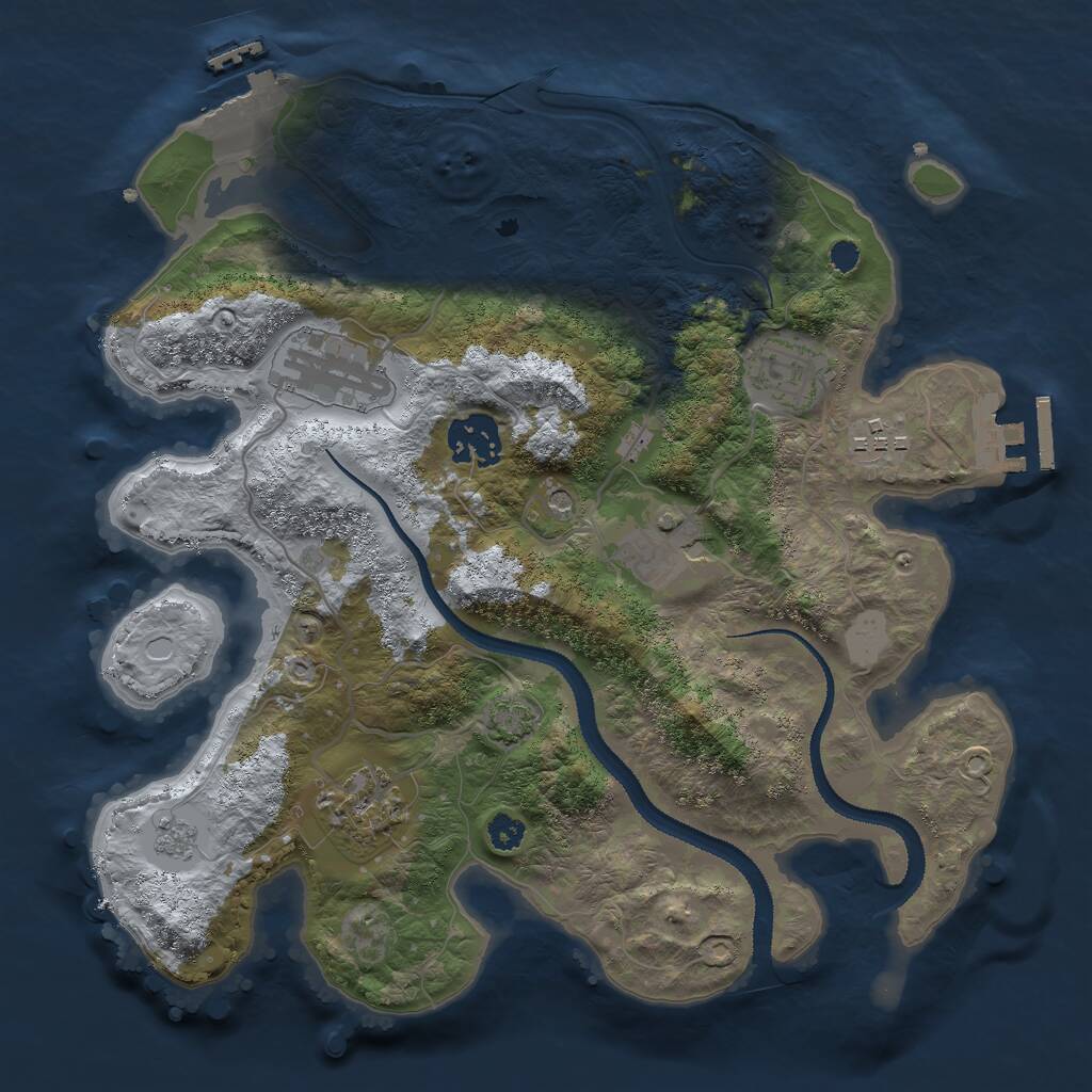 Rust Map: Procedural Map, Size: 3000, Seed: 1431102353, 12 Monuments