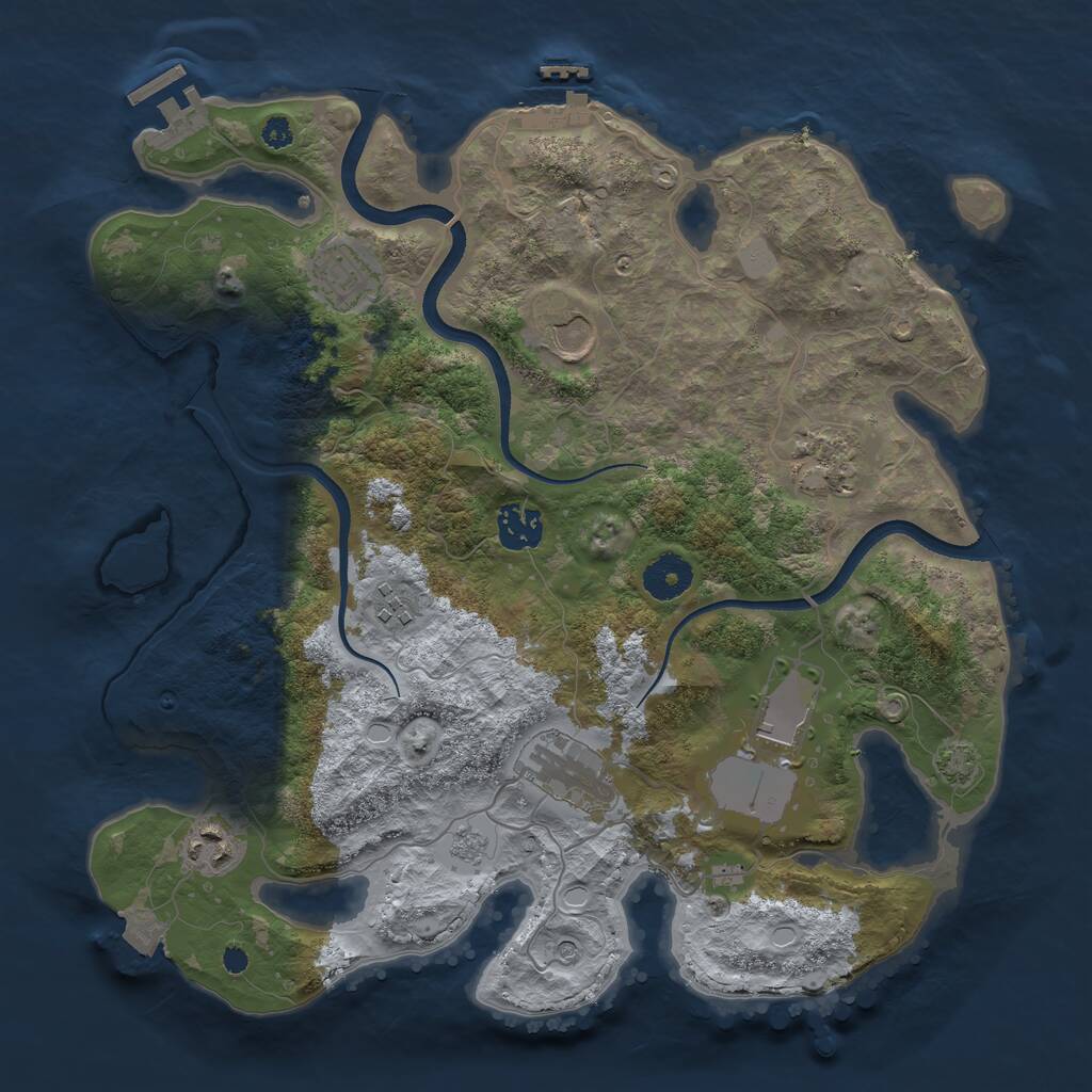 Rust Map: Procedural Map, Size: 3500, Seed: 1730978409, 14 Monuments