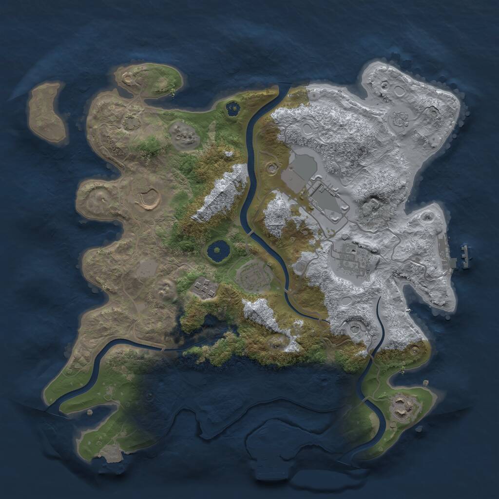 Rust Map: Procedural Map, Size: 3500, Seed: 35420119, 12 Monuments