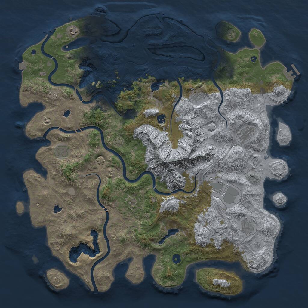 Rust Map: Procedural Map, Size: 5000, Seed: 614124980, 15 Monuments