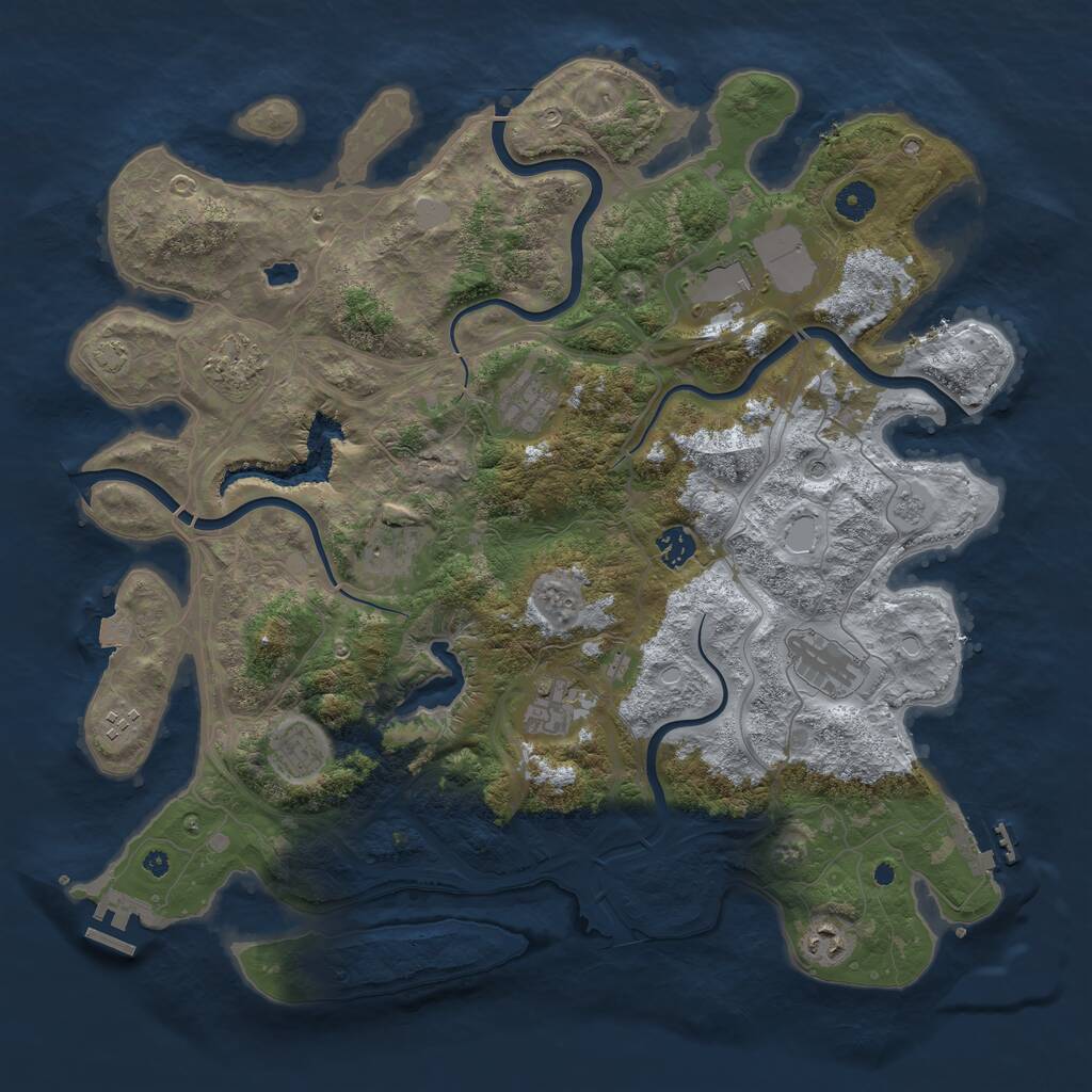 Rust Map: Procedural Map, Size: 4250, Seed: 186128089, 16 Monuments