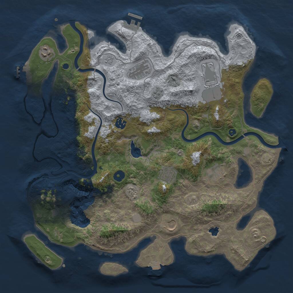 Rust Map: Procedural Map, Size: 4000, Seed: 376969150, 14 Monuments
