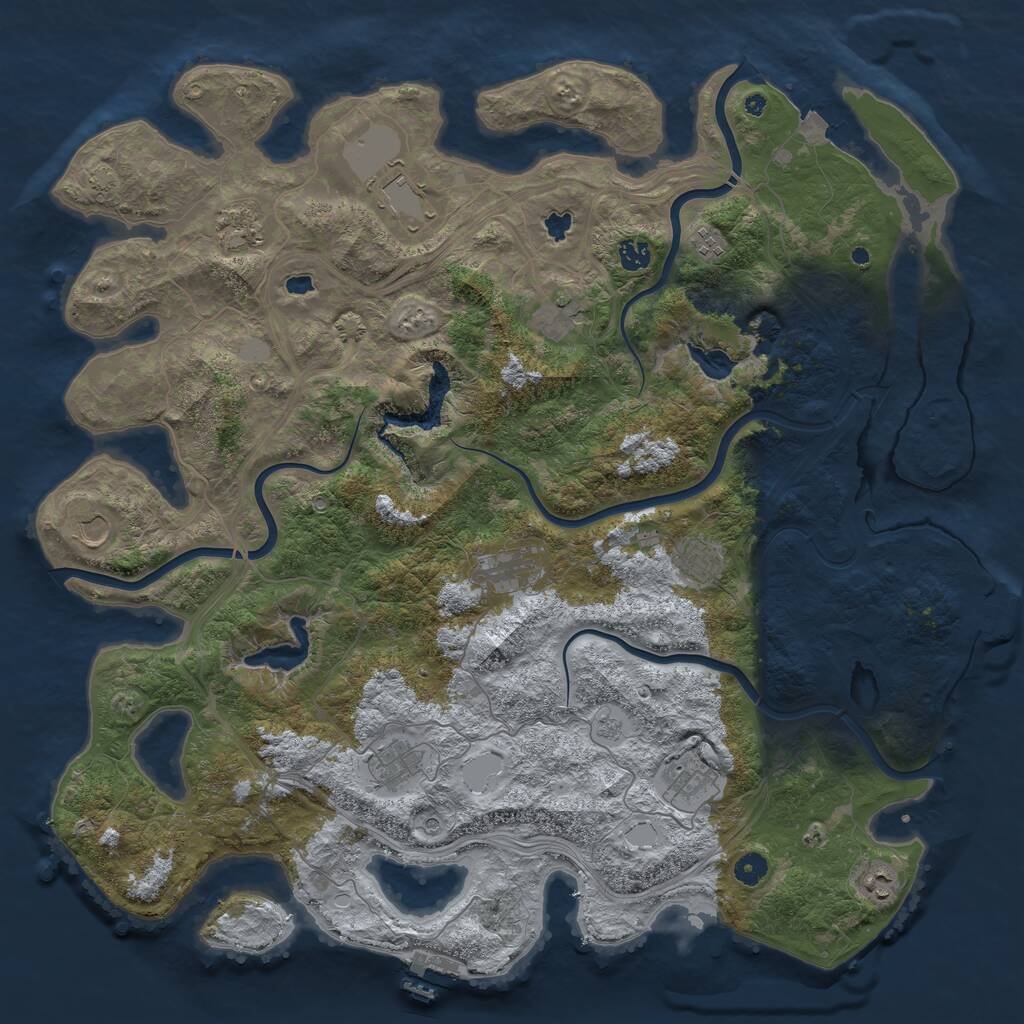 Rust Map: Procedural Map, Size: 4800, Seed: 324187018, 17 Monuments