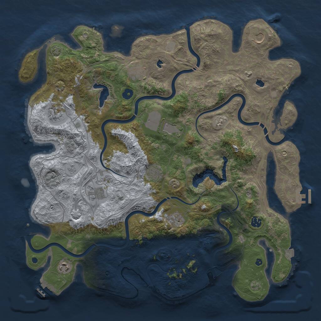 Rust Map: Procedural Map, Size: 4500, Seed: 1663515222, 16 Monuments