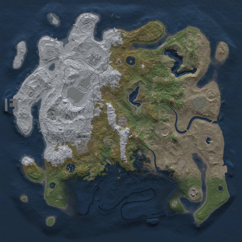 Rust Map: Procedural Map, Size: 4000, Seed: 895769085, 14 Monuments