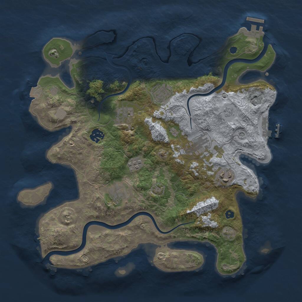 Rust Map: Procedural Map, Size: 3433, Seed: 1337, 13 Monuments