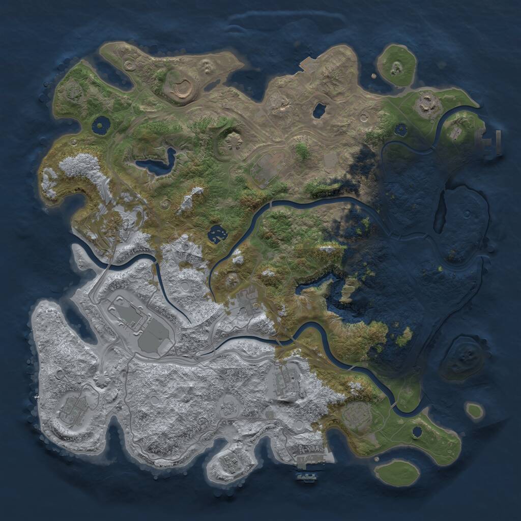 Rust Map: Procedural Map, Size: 4250, Seed: 1861606390, 17 Monuments