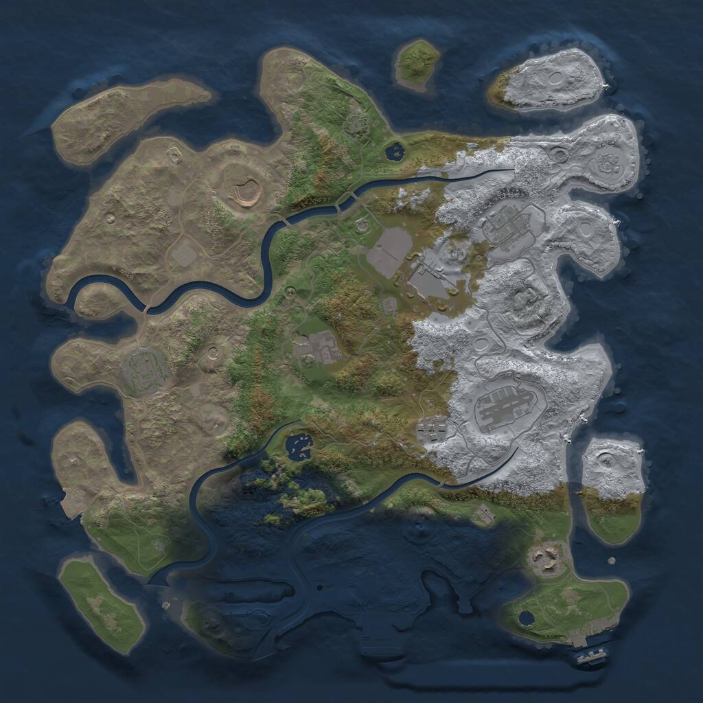 Rust Map: Procedural Map, Size: 3750, Seed: 558530817, 15 Monuments