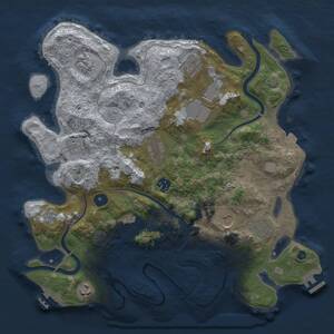Thumbnail Rust Map: Procedural Map, Size: 3750, Seed: 1233915914, 17 Monuments