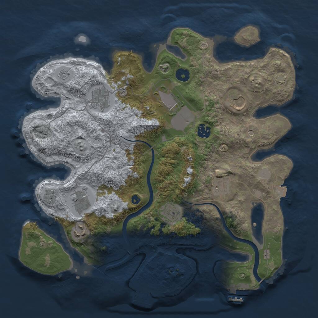 Rust Map: Procedural Map, Size: 3500, Seed: 765448997, 15 Monuments