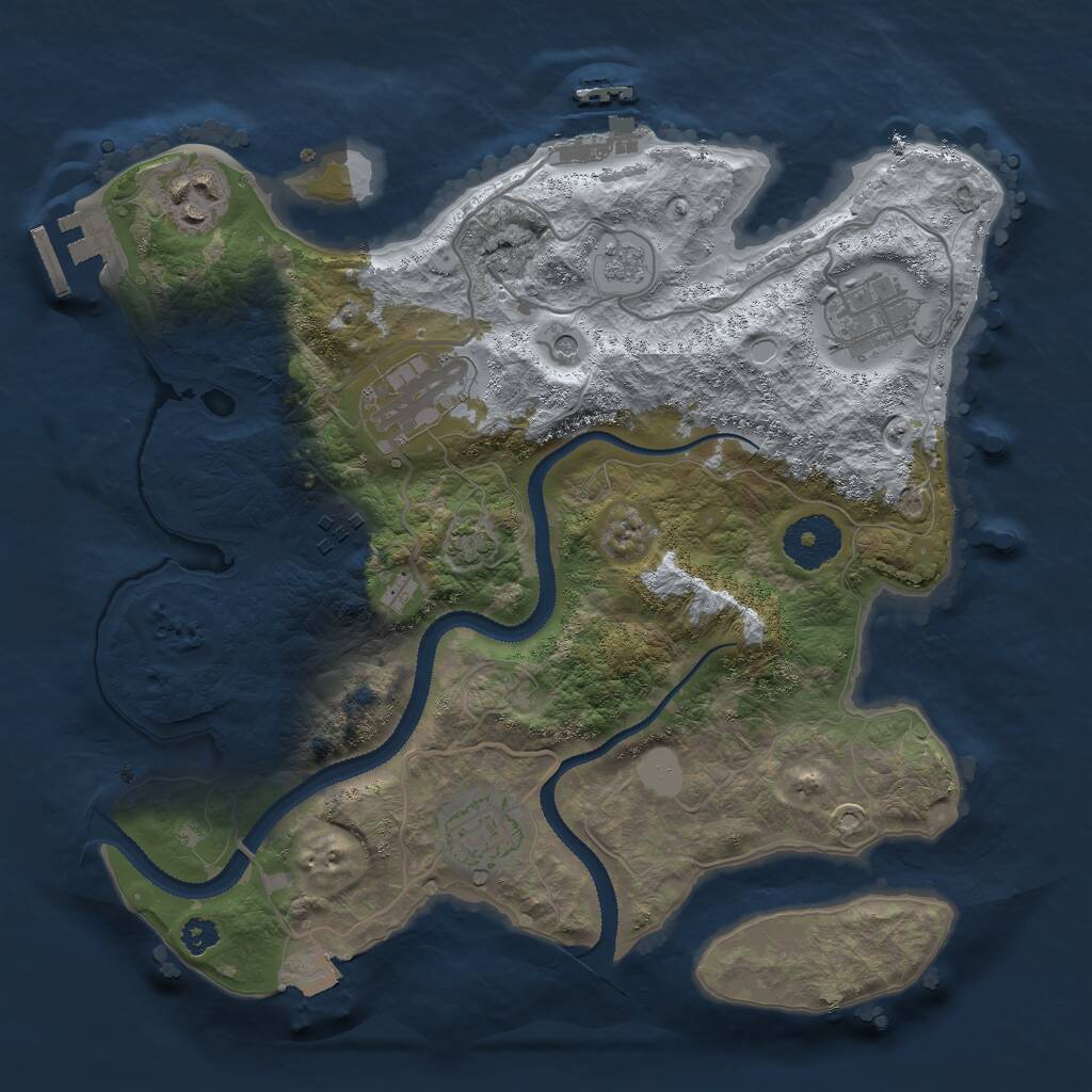 Rust Map: Procedural Map, Size: 3000, Seed: 41172, 11 Monuments