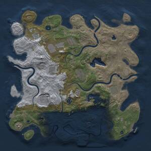 Thumbnail Rust Map: Procedural Map, Size: 4250, Seed: 1245053556, 17 Monuments