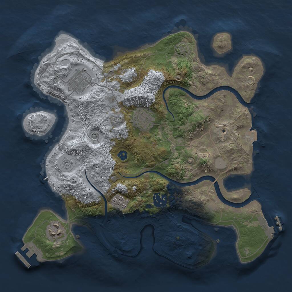 Rust Map: Procedural Map, Size: 3000, Seed: 1556267420, 11 Monuments