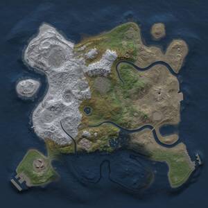 Thumbnail Rust Map: Procedural Map, Size: 3000, Seed: 1556267420, 11 Monuments