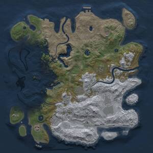 Thumbnail Rust Map: Procedural Map, Size: 4000, Seed: 668792180, 14 Monuments