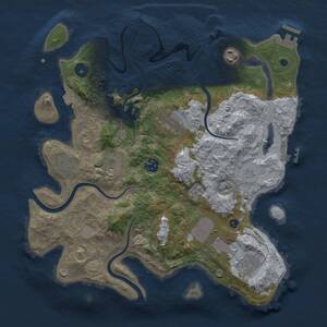 Thumbnail Rust Map: Procedural Map, Size: 3500, Seed: 23609, 14 Monuments