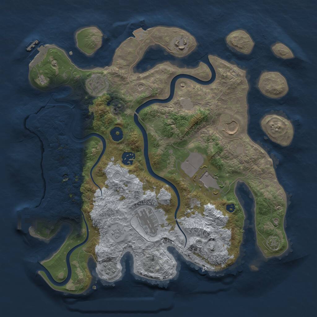 Rust Map: Procedural Map, Size: 3500, Seed: 1818866787, 13 Monuments