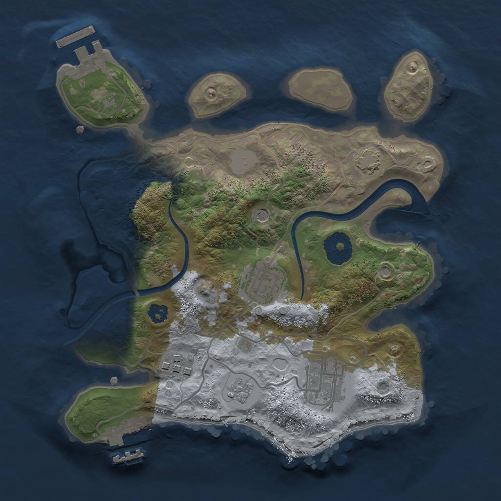 Rust Map: Procedural Map, Size: 2500, Seed: 12335, 9 Monuments