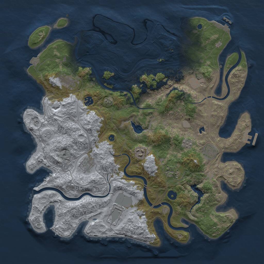 Rust Map: Procedural Map, Size: 4250, Seed: 45623776, 15 Monuments