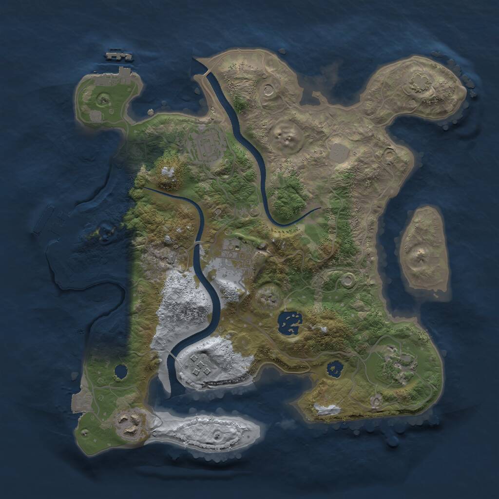 Rust Map: Procedural Map, Size: 3000, Seed: 1149453516, 11 Monuments