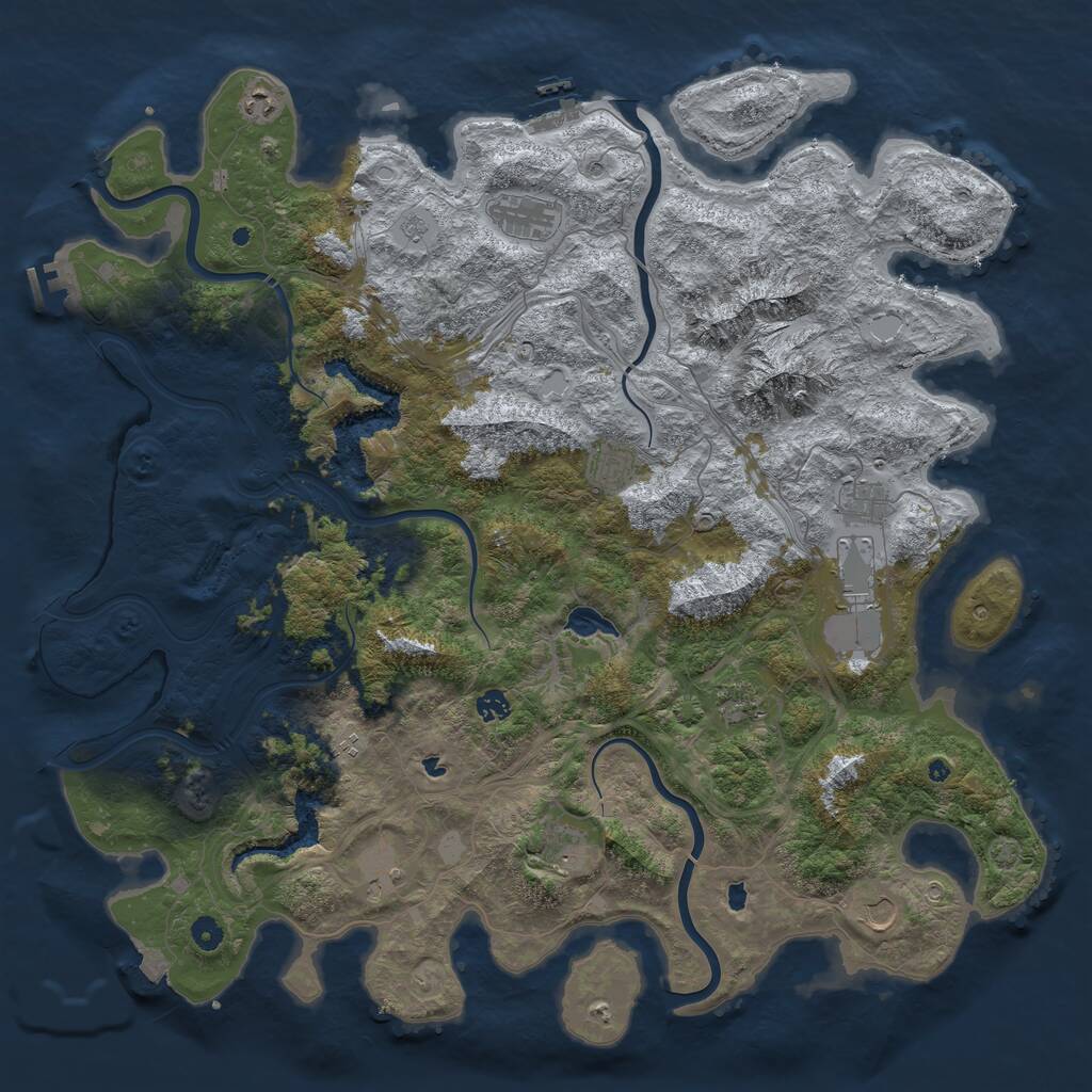 Rust Map: Procedural Map, Size: 5000, Seed: 991655782, 17 Monuments