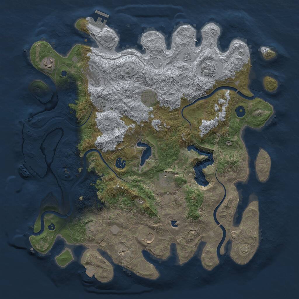 Rust Map: Procedural Map, Size: 4200, Seed: 1912214724, 14 Monuments