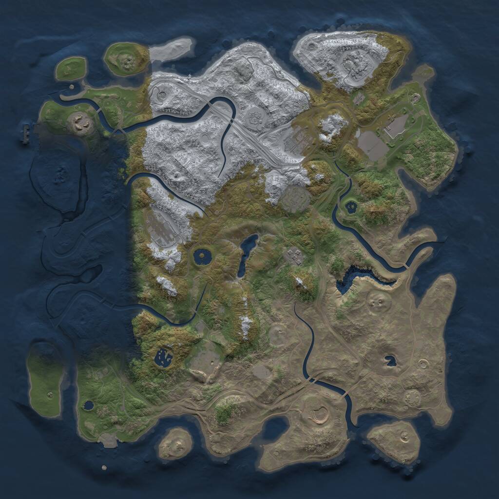 Rust Map: Procedural Map, Size: 4250, Seed: 26896191, 15 Monuments