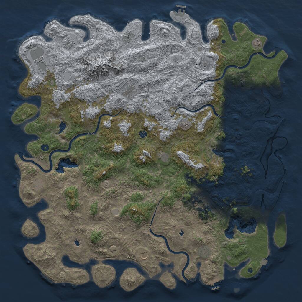 Rust Map: Procedural Map, Size: 6000, Seed: 8696954, 17 Monuments