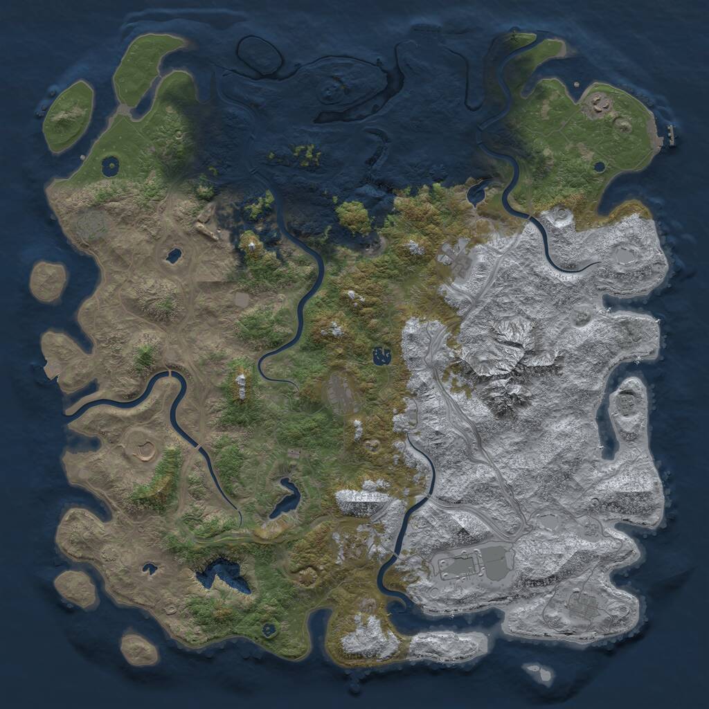 Rust Map: Procedural Map, Size: 5500, Seed: 1630426403, 17 Monuments