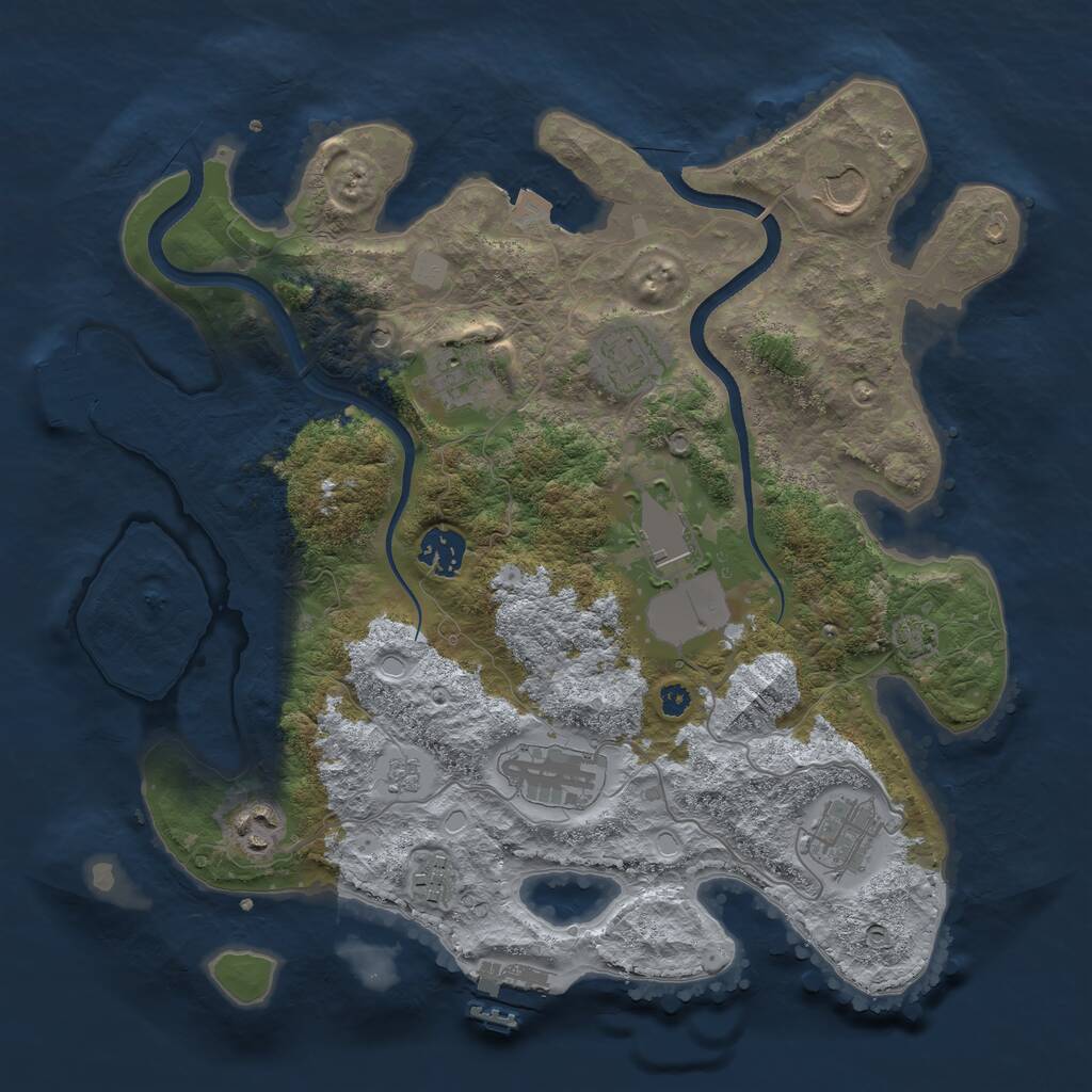 Rust Map: Procedural Map, Size: 3500, Seed: 1767314796, 15 Monuments
