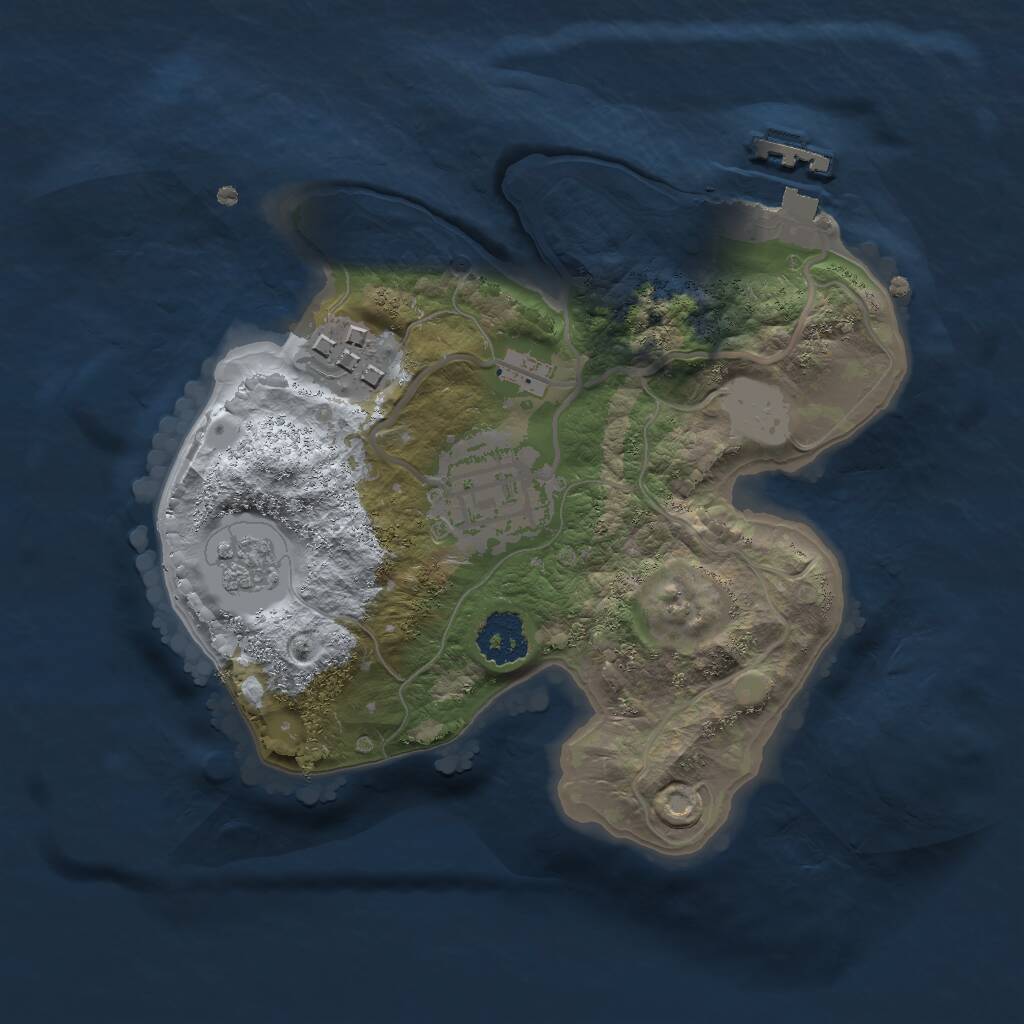 Rust Map: Procedural Map, Size: 2000, Seed: 96245, 5 Monuments