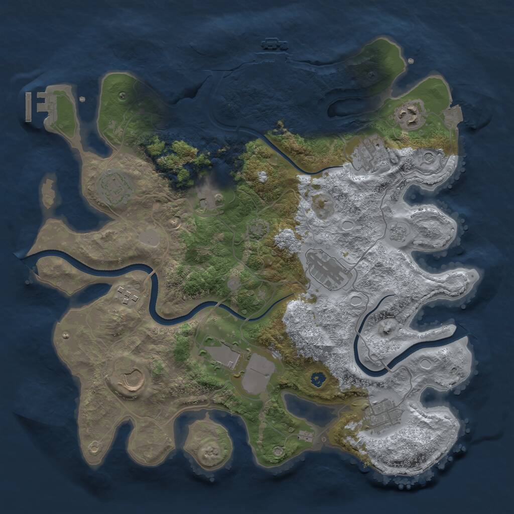 Rust Map: Procedural Map, Size: 3500, Seed: 1603817128, 15 Monuments