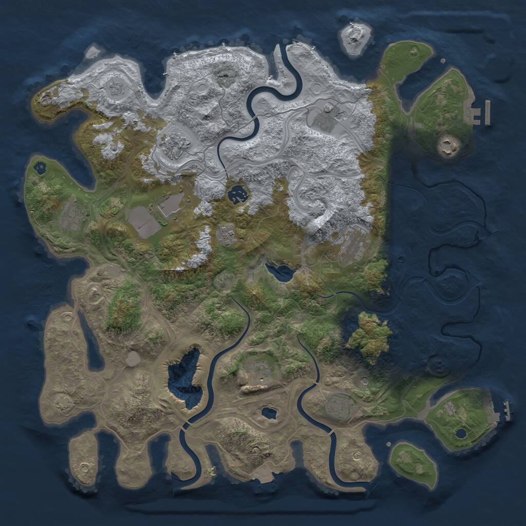 Rust Map: Procedural Map, Size: 4250, Seed: 1545905202, 16 Monuments