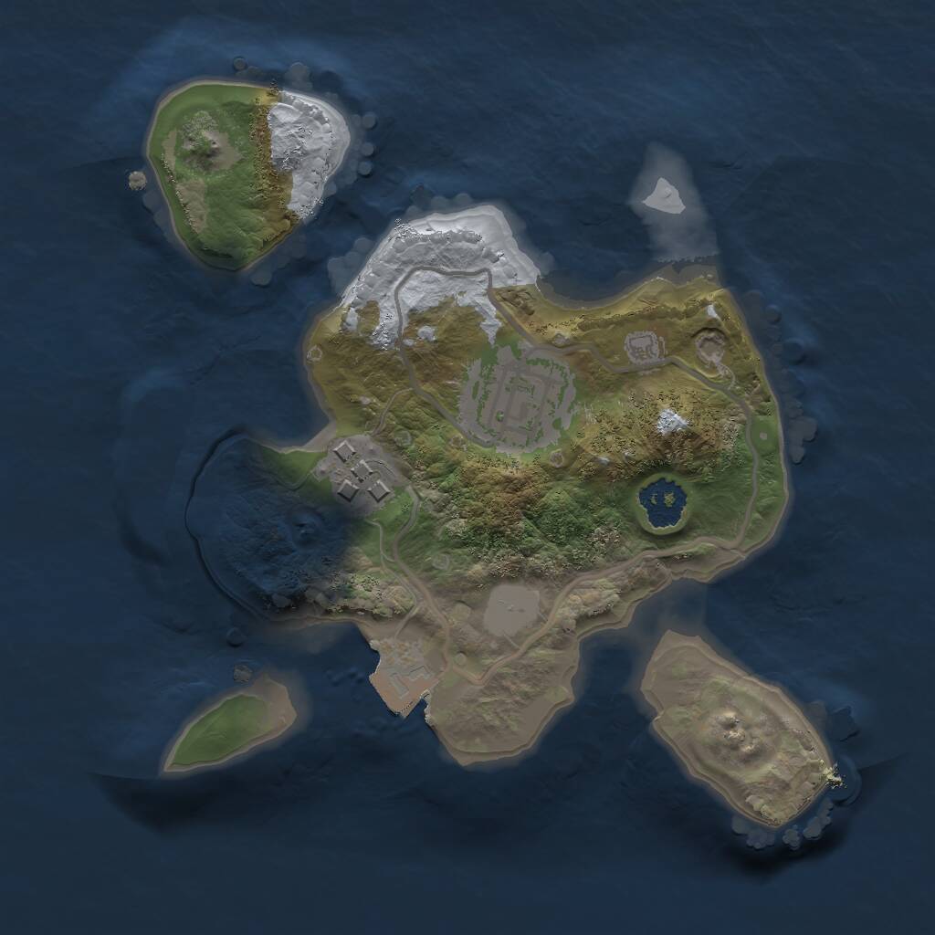 Rust Map: Procedural Map, Size: 2000, Seed: 865204240, 3 Monuments