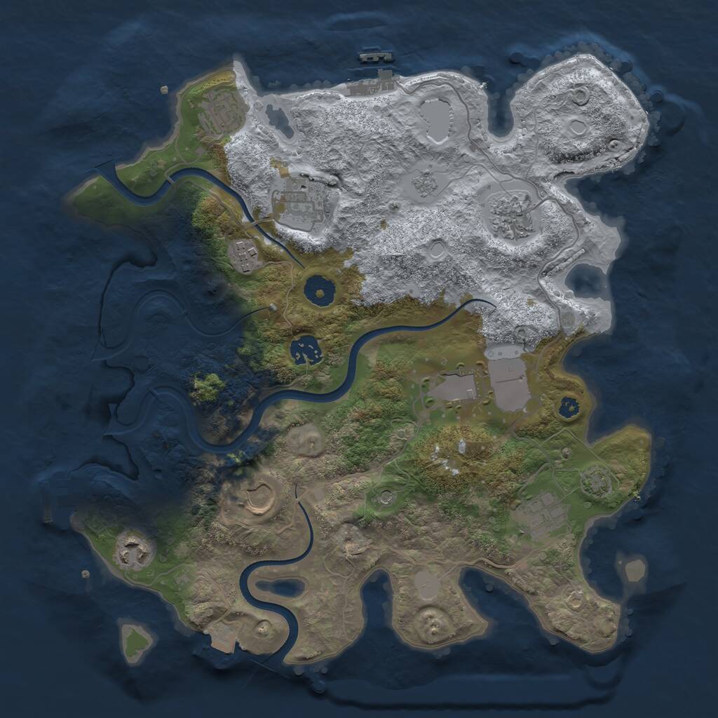 Rust Map: Procedural Map, Size: 3500, Seed: 148599142, 15 Monuments