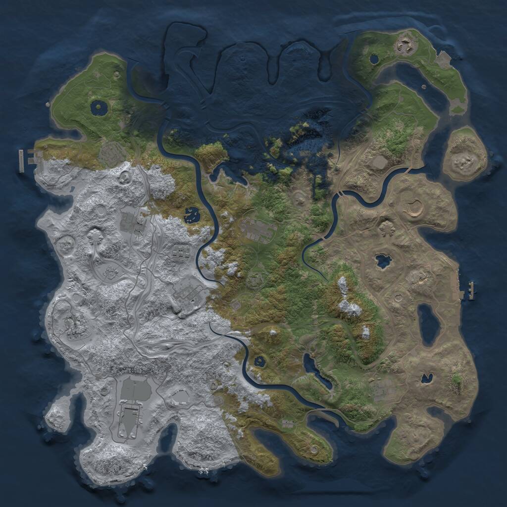 Rust Map: Procedural Map, Size: 4500, Seed: 191747775, 17 Monuments