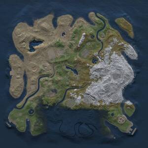 Thumbnail Rust Map: Procedural Map, Size: 4000, Seed: 1375843682, 17 Monuments