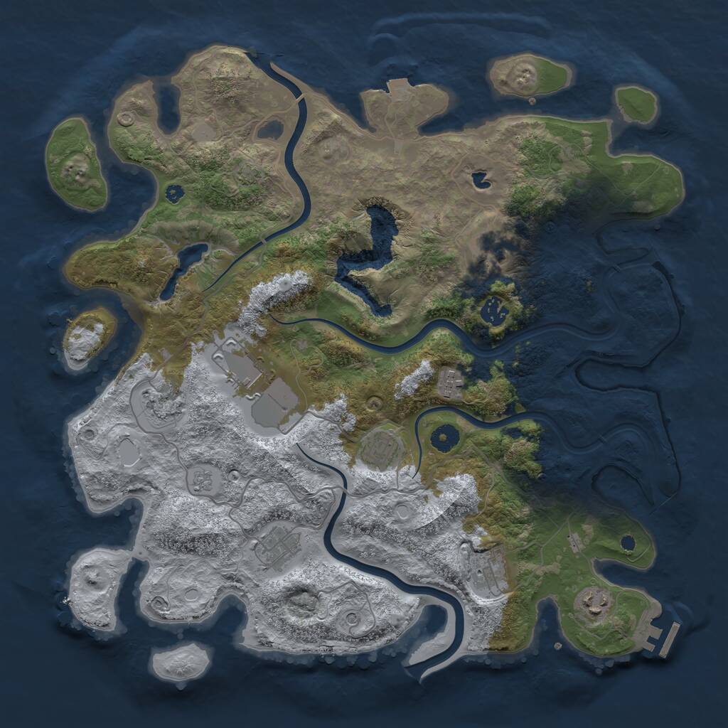 Rust Map: Procedural Map, Size: 4000, Seed: 383161655, 14 Monuments