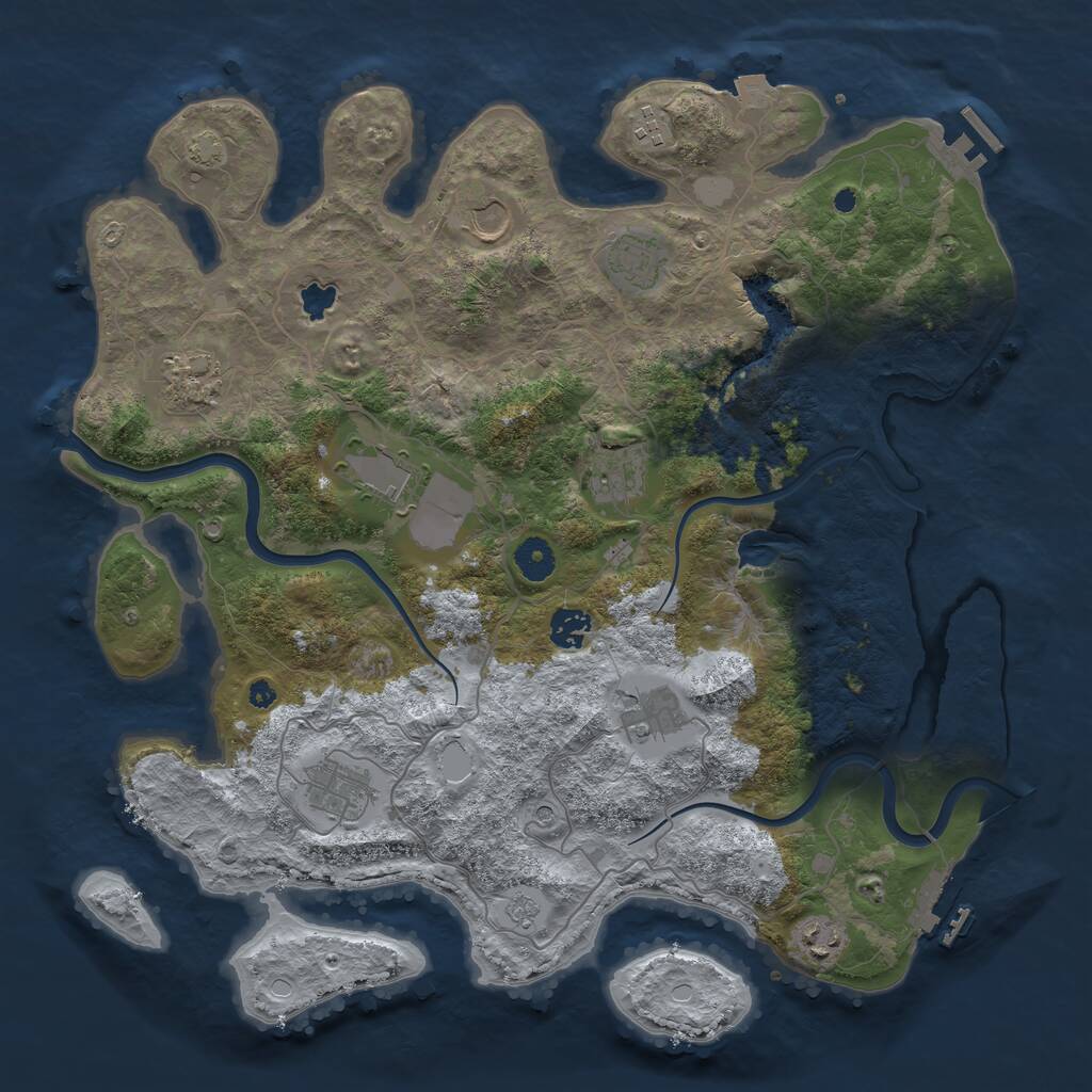 Rust Map: Procedural Map, Size: 4000, Seed: 891338563, 16 Monuments