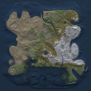 Thumbnail Rust Map: Procedural Map, Size: 3600, Seed: 1038037217, 16 Monuments