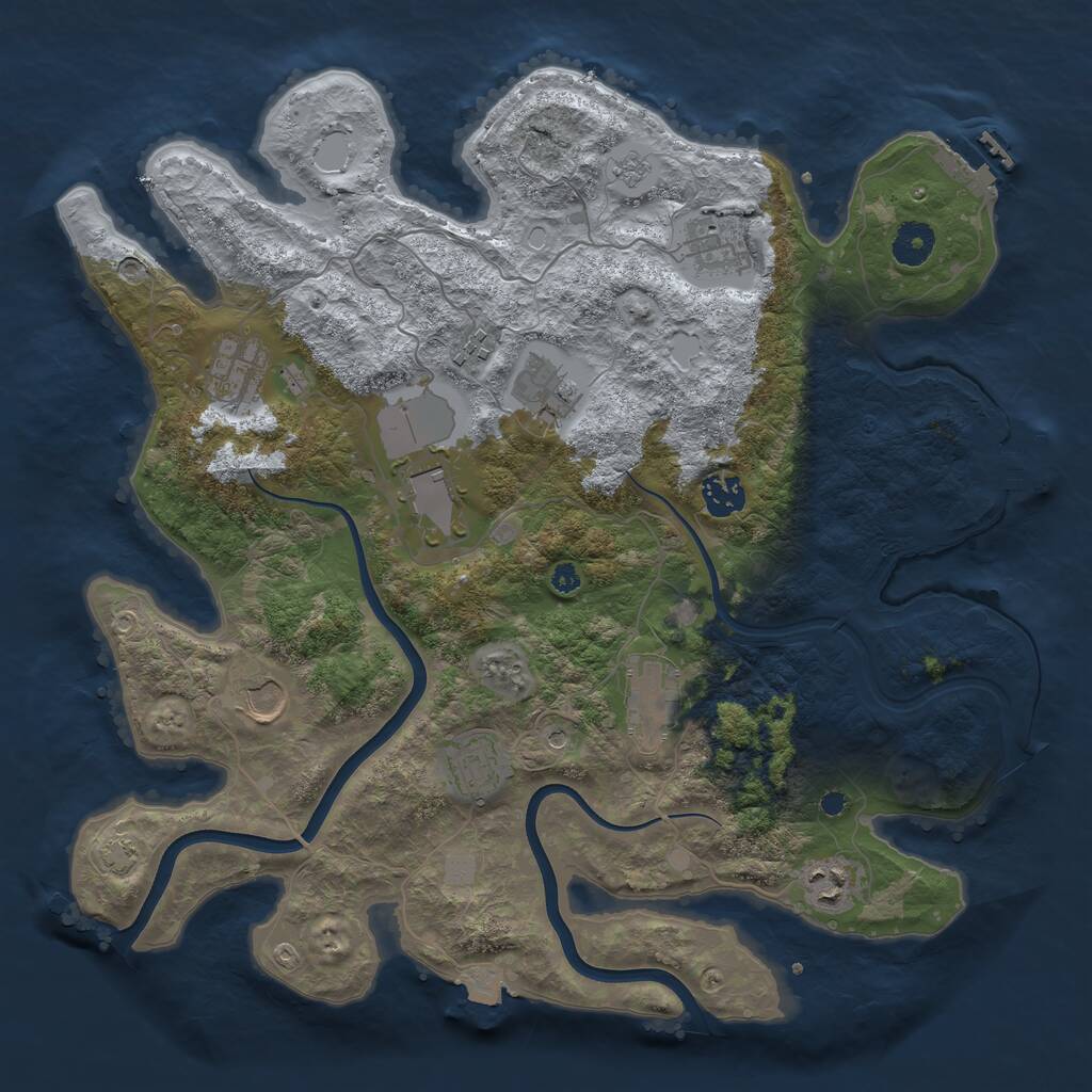 Rust Map: Procedural Map, Size: 3800, Seed: 260507, 16 Monuments