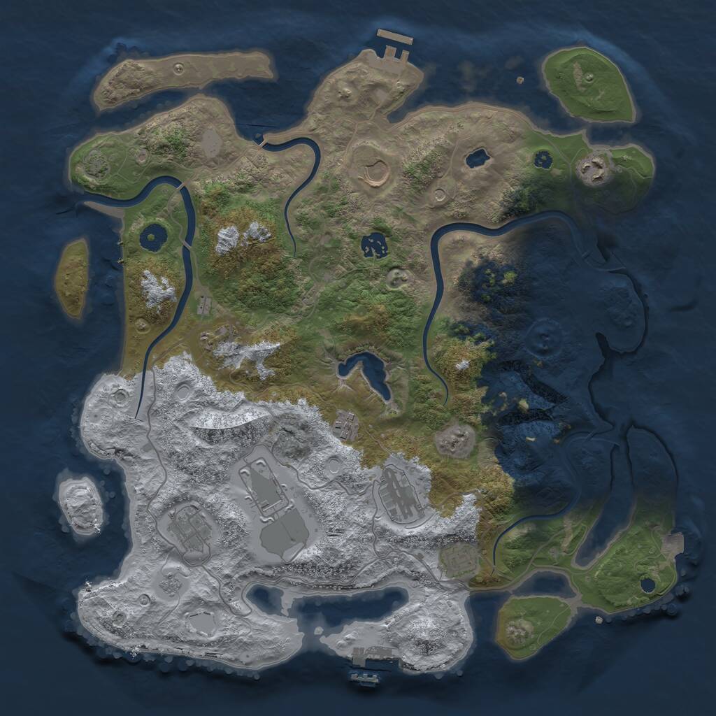 Rust Map: Procedural Map, Size: 4000, Seed: 353260659, 15 Monuments
