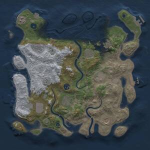 Thumbnail Rust Map: Procedural Map, Size: 3700, Seed: 2138250006, 16 Monuments
