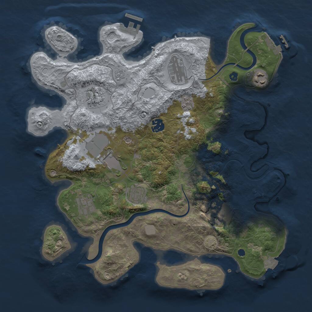 Rust Map: Procedural Map, Size: 3500, Seed: 364269742, 15 Monuments